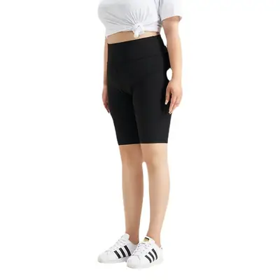 Women's Thin High-Waist Yoga Pants Black Plus Size