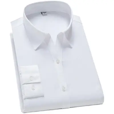 Jindun Men White Business Shirt with Logo Embroidery