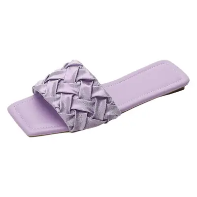 Women's Purple French Woven Slip-On Sandals