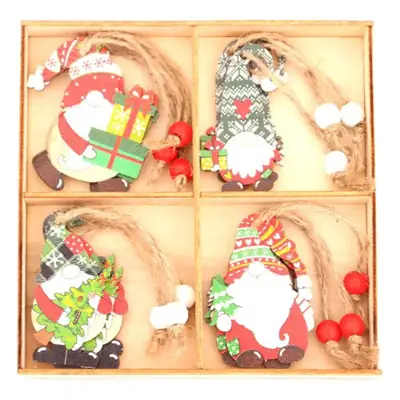 Christmas Wooden Faceless Pendants Set of 12