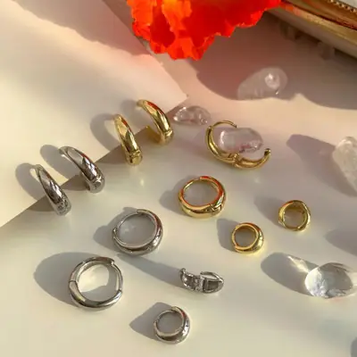 Bold Hoop Earrings for Women, Hong Kong Style, Suitable for Round Faces, Light Luxury, Trendy, Simple, Versatile, Elegant Silver Earrings, S925 Sterling Silver