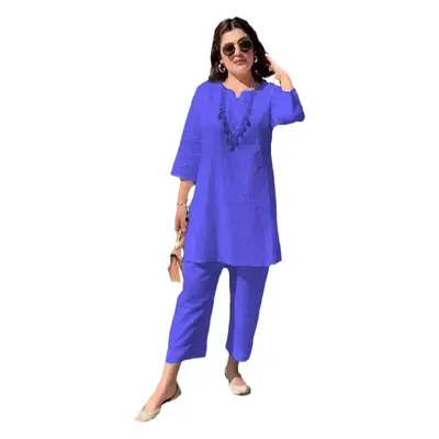 2022 Summer Women's Pink Pullover Kurta Set