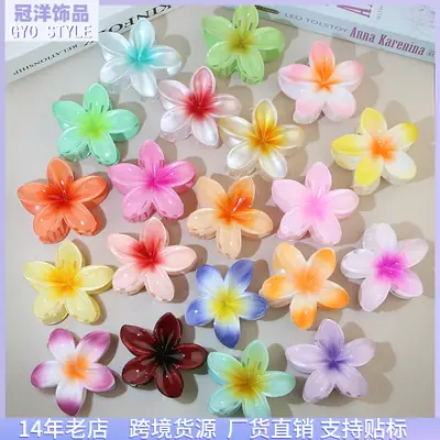 Vintage Green Plumeria Hair Clip for Women