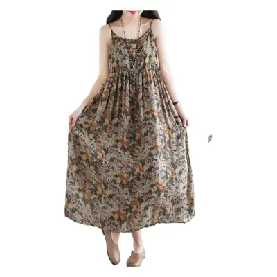 2025 Floral Long Skirt Dress with Large Hem
