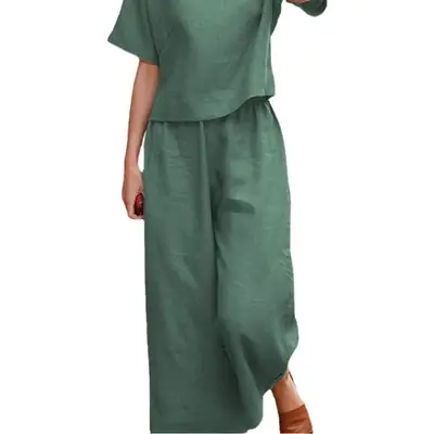 Women Cross-Border Solid Color 2-Piece Suit White