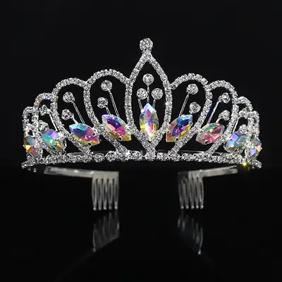 European Rhinestone Wedding Crown for Girls & Pageants