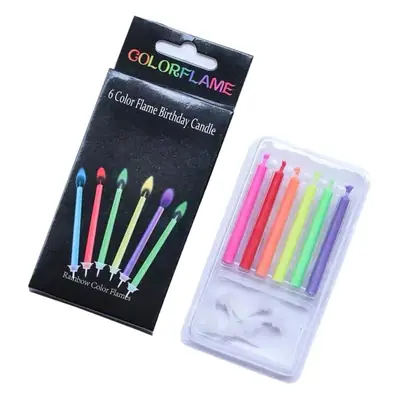 Factory wholesale colorful flame birthday cake candle South Korea children party colorful atmosphere layout ins creative