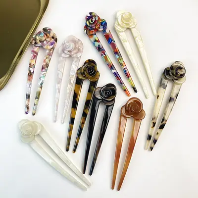 Japanese-Korean Style Retro Hairpin with Rose Design
