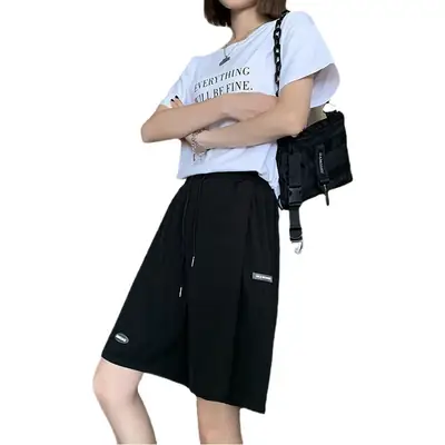Women Ice Silk Slimming Shorts Summer Casual Wide Leg Pants