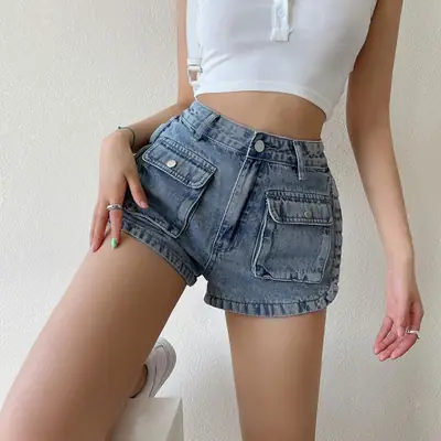 Women Denim Shorts 2022 Wide Leg Style