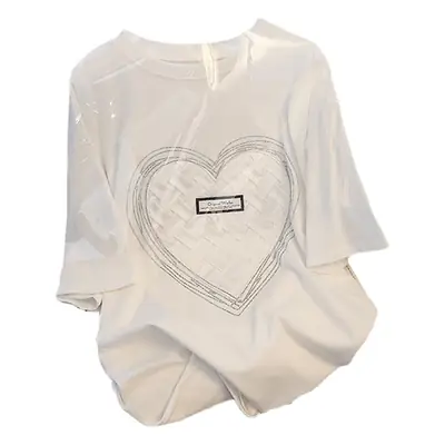 200g Pure Cotton Korean Hot Diamond T-Shirt Large