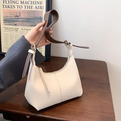 Black Textured Shoulder Bag for Women 2022