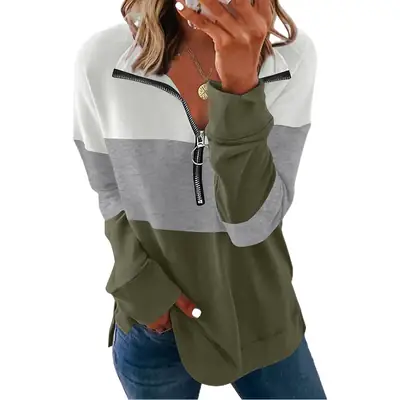 Women Long Sleeve Sweatshirt Black Leopard Print Loose Fit