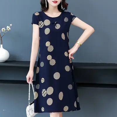 2025 New Large Size Pure Cotton Silk Dress for Women