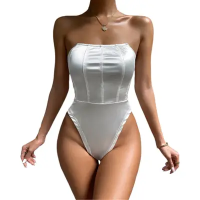 White Slim Fit Women's Summer Jumpsuit Top