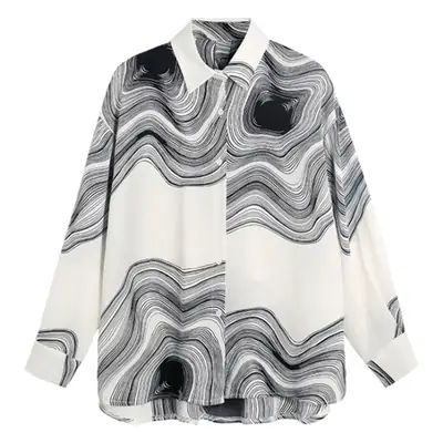 Women's Loose Slimming Striped Shirt Autumn 2025