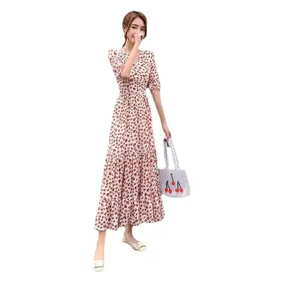 Women Chiffon Floral Long Skirt Beach Dress