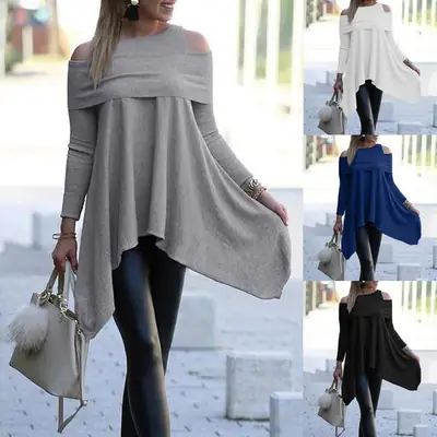 2022 Off-Shoulder Long Sleeve Women's Sweater Set