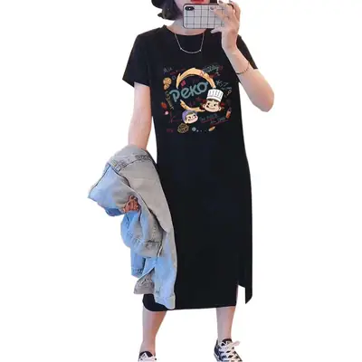 Maternity Lactation Dress Cartoon Print Summer Outfit