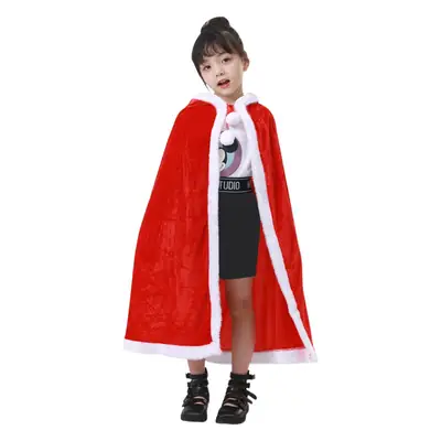 Red Santa Cape Hooded Costume for Kids & Adults
