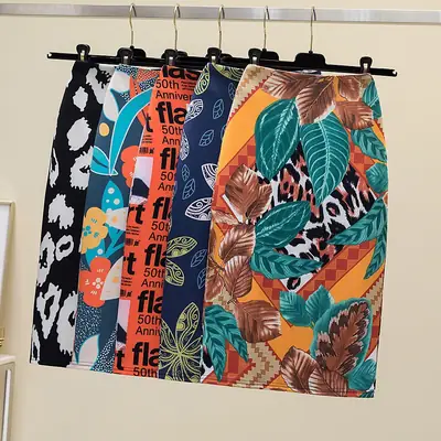 European Station Fashion Flashart Printed Skirt