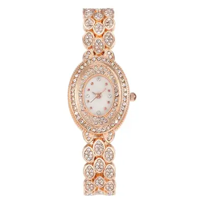 Women's Diamond Quartz Watch Set with Bracelet