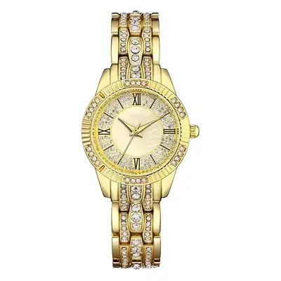Women's Rose Gold Diamond Bracelet Watch Set