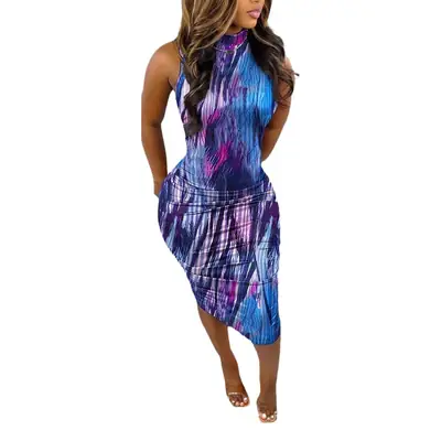 Women's Solid Color Slim Fit Casual Dress Mid Length