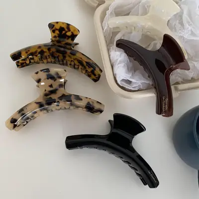 Korean Hairpin Shark Clip Acetic Acid Leopard Print Grab