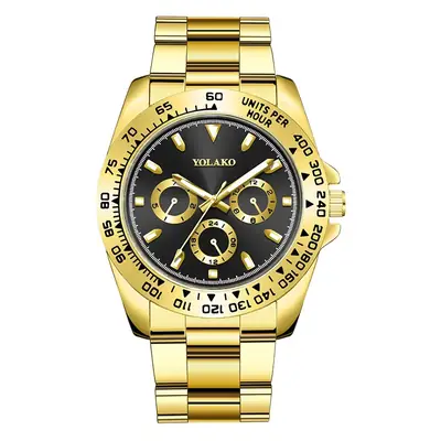 Cross-Border Popular Gold Men's Watch Men's Watch Steel Band Business Watch Luminous Quartz Spot Wholesale Dropshipping