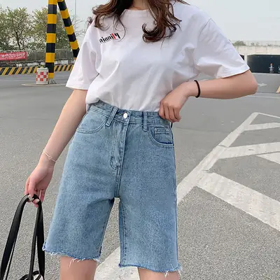 Women Denim Five-Piece Shorts 2022 Summer Loose Riding