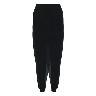Women Chiffon Waist Harem Pants Black White Set