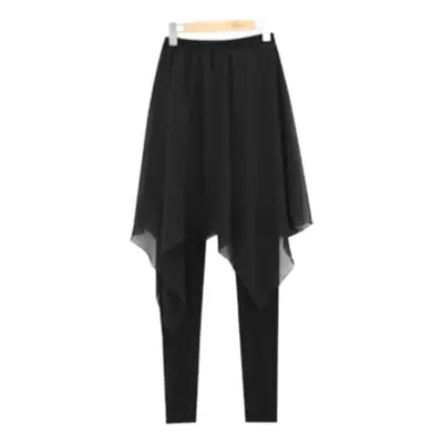 Women Chiffon Slimming Skirt Pants Black 2022