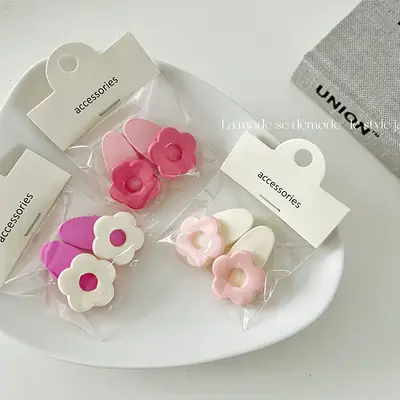 Pink Flower Hairpin for Women
