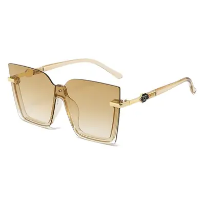 Women Rimless Multi-Color Sunglasses with Gold Accents