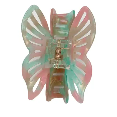 Creative Butterfly Hair Clip with Sweet Gradient Floral Design