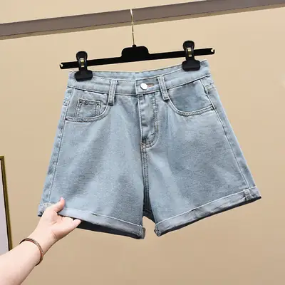 Black High Waist Denim Shorts Women 2022 Summer