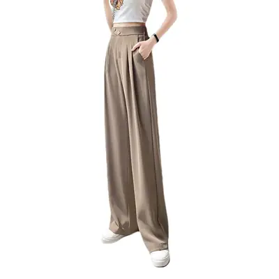 Raspberry Wide Leg High Waist Pants 2022 Summer