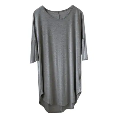 Women's White Modal T-Shirt Mid Length Loose Sleeves