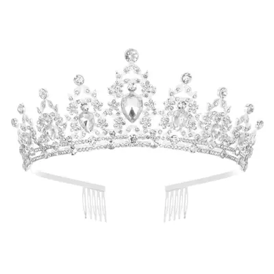Green Crystal Bridal Crown for Women Party Wear