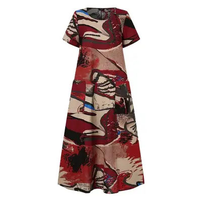 Women Printed Long Skirt Dress Summer Casual Wear