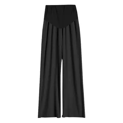 Pregnant Women's Wide Leg Pants Stretch Cropped Loose Summer Wear