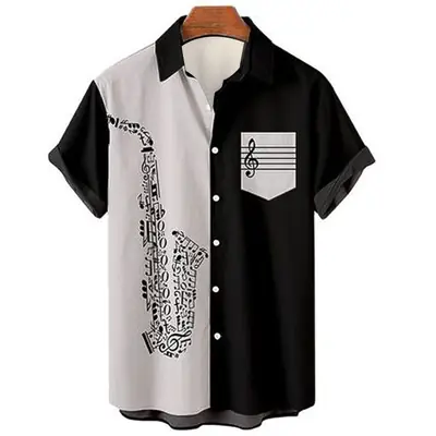 Men Digital Printed Lapp Shirt with Saxel Design