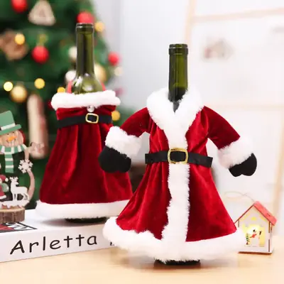 Red Velvet Christmas Dress for Kids with White Fur Trim