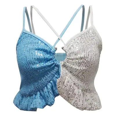 Red Sequin Vests Strap Bra European American Cross Border