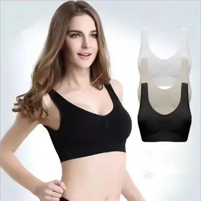 Launder Purple Seamless Push Up Sports Bra Large