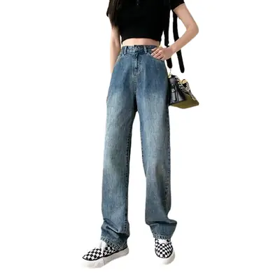 Women High Waist Straight Jeans Summer 2024 Loose Wide Leg