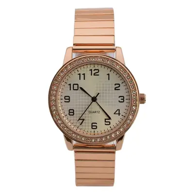 Rose Gold Women's Quartz Watch with Elastic Band