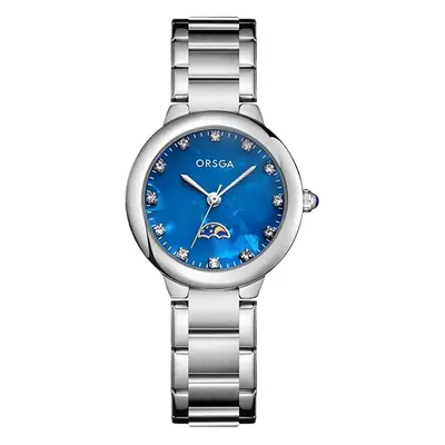 Women's Korean Diamond Watch Blue Dial Quartz Bracelet