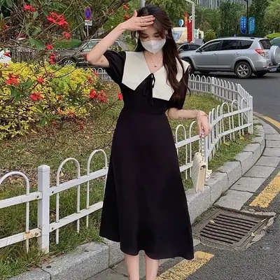 Women New French Collar Dress Summer 2025